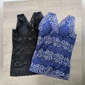 **2/$20 SALE - Black and Blue Lace Camisole/Slip Tops
